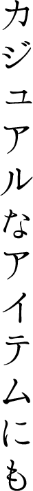 カジュアルなアイテムにも